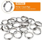 50 Pack 1 Inch Pex Cinch Clamps  Stainless Steel Crimp Rings For Pex Tubing  Pip