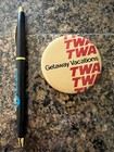 Twa Airlines Trans World Airlines Pin Button Pinback Used Air Lines Airplane 