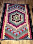 Vintage Honeycomb Quilt Hand Stitched Hexagon Beautiful