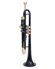 Black Brass Plated Bb Flat Trumpet Free Hard Case mouthpiece     