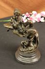 Beautful Art Nouveau Figural Maiden Cold Painted 100  Solid Bronze Centerpiece