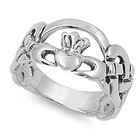  925 Sterling Silver Irish Celtic Heart Claddagh Promise Ring Size 4-10