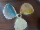 Vintage Solid Polished Brass Nautical Columbia  Boat 13  Three Blade Propeller