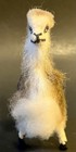 Vintage Fuzzy Real Fur Leather Hide Llama Figurine Toy Handmade 4 1 4    H