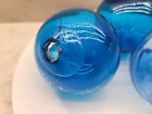 3 Blue Hand Blown Glass Fishing Float Ball Globe Buoy 2 5 