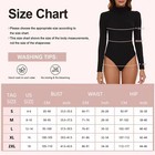 Women Turtle Mock Neck Long Sleeve Slim Leotard Bodysuit Stretch Jumpsuit Tops