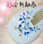 Pipa Blue Peony Pattern Chinese Stringed Instruments