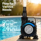 Submersible Pond Pump Waterfall Fountain Pump 900-2400gph Adjustable Flow Ipx8