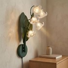 Flower Wall Lamp Plug-in Powered Powered Floral Wall Sconce Corded