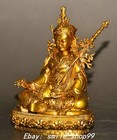 4 3  Tibet Pure Bronze Gilt Buddhism Guru Padmasambhava Rinpoche Buddha Statue