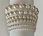 Sterling Silver Bead Ball Stretch Elastic Bracelet 3 4 5 6 8 Or 10mm Diameter