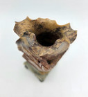 Hand Carved Soapstone Floral Bud Vase Weed Pot Pedestal Base Decorative Art Vtg