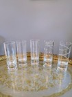 Mikasa Etched Glassware Set 4 Martini Glasses 5 Shot Glasses Elegant Barware 