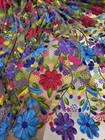 Multicolor Lace Floral Flowers On Clear Mesh Fabric By The Yard Purple Turquoise