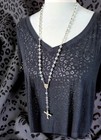 Vintage Sterling Silver Rosary  Crystal Faceted Aurora Borealis Beads  Catholic