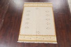 Geometric Ivory Kilim Reversible Hand-woven Tribal Oriental Area Rug 6x8 Carpet