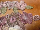 Embroidered Applique Flowers Sequins Beads 4 5x10 5  1pc Hand Sewn