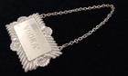 Vintage American Silver Plated Liquor Tag Vodka Bottle Accessory Barware England