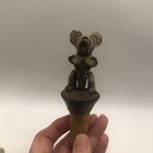 Vintage Anri Hand-carved Begging German Scottie Schnauzer Dog Cork Wood  Stopper