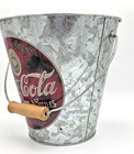 Vintage Coca-cola Galvanized Metal Retro 5   Logo Design Ice Pail