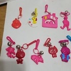 Lot Of 73  Vintage 1980 s Plastic Bell Clip Charms With 3 Bracelets Snoopy Etc