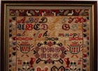 Mid 19th Century Motif   Alphabet Sampler By Karen Pedersen - 1866