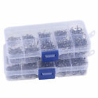 1000pcs Fish Hooks 10 Sizes Fishing Black Silver Sharpened With Box Quality Kit