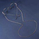Elegant Women Glasses Chain Imitation Beads Gold Color Read Glasses Cord
