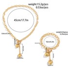2pcs Women Double Layer Cuban Chain Anklet Gold Silver Tone Stainless Steel Adju