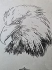 Vintage Traditional 1986 Dennis D e Dwyer Tattoo Flash Sheet Shop Used Eagle