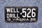 1956 Virginia Well Drill License Plate