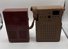 Vtg - Toshiba 5tp-90 Red Transistor Radio Made In Japan - Tested W Orig Case