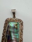Vintage Mexico Sterling Silver   Abalone Shell Pendant