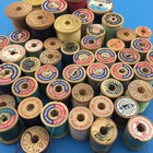 Vintage Wood Spool Thread Lot Mixed Brands And Colors 50 Spools - Used