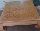 Vintage 1980s Henredon Ming Style Burlwood Coffee Table