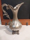 Vintage Silver-plated Peltrato Footed Pitcher Vase Ewer Made In Italy 95-100
