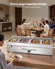 Vevor Commercial Propane Steam Table 4-pan Outdoor Food Warmer Stainless Steel