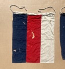 Lot Of  3  Large Authentic Vintage Nautical Signal Flags Patriotic Weathered