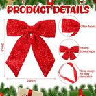 23 6 Inch Large Velvet Sequin Christmas Bow Outdoor Decorations Fabric Christmas