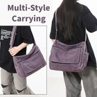 Messenger Bag For Women Men Canvas Crossbody Bag Vintage Satchel Purple