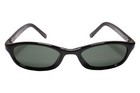 Hipster Urban Vibe True Vintage Sleek Slender Rectangle Frame Black Sunglasses