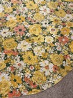 Vintage 60 70   s Mod Flower Yellow Orange Green Oval Tablecloth 70    X 57    Retro