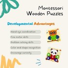 Montessori Wooden Jigsaw Puzzle Toy For Toddlers Boys And Girls  6-piece Set - C