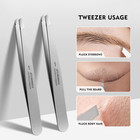 Tweezers Set - Professional Stainless Steel Slant Tweezers  Precision Tweezers S