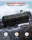5 5 Cu ft Weatherproof Hard Case With 3 Handles Large Capacity Case Black