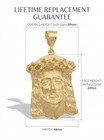 Jumbo Jesus Face Pendant Necklace  10mm Cuban Chain  Heavy Plated Gold