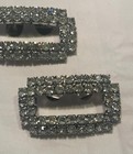 Vintage Rhinestone Shoe Clips Silver Set Of Two  2  Used