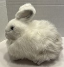 Vintage Dakin Plush White Fluffy Bunny Rabbit Realistic Stuffed Animal Toy 1989