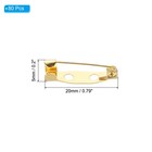 80pcs Badge Pins  20mm Safety Pins Bar Name Tag Pin Bulk  Gold
