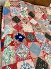 Vintage Hand Tied Diamond In Square Patchwork Grandma Quilt Cottagecore 81   x84   